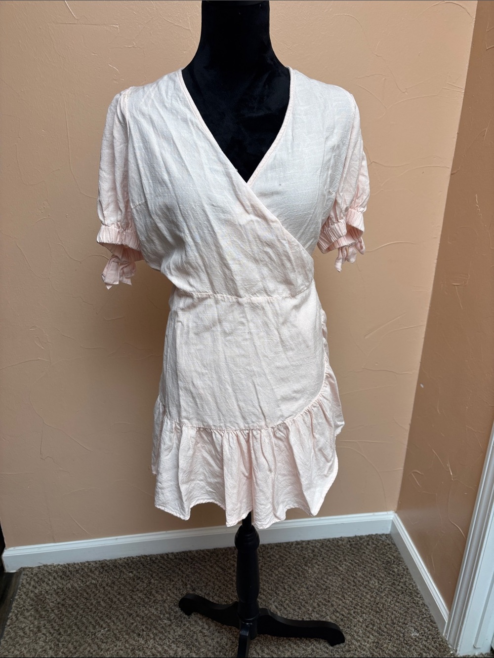 LC Lauren Conrad Pale Blush Off-Shoulder Top